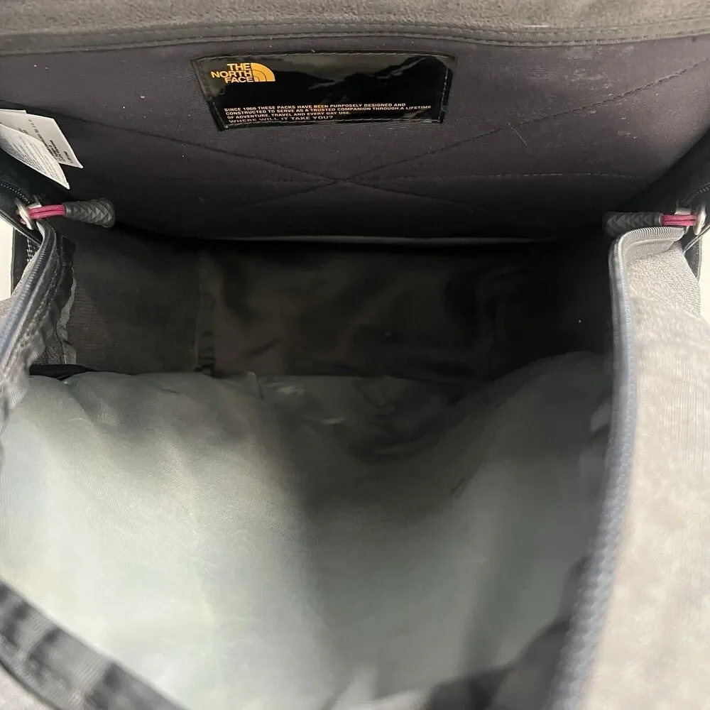 The North Face TNF Gray Magenta Pink Borealis Laptop School Hiking Backpack Bag